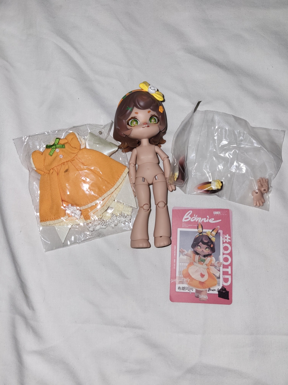Bonnie Doll Outfit Set with Orange Dress and Accessories